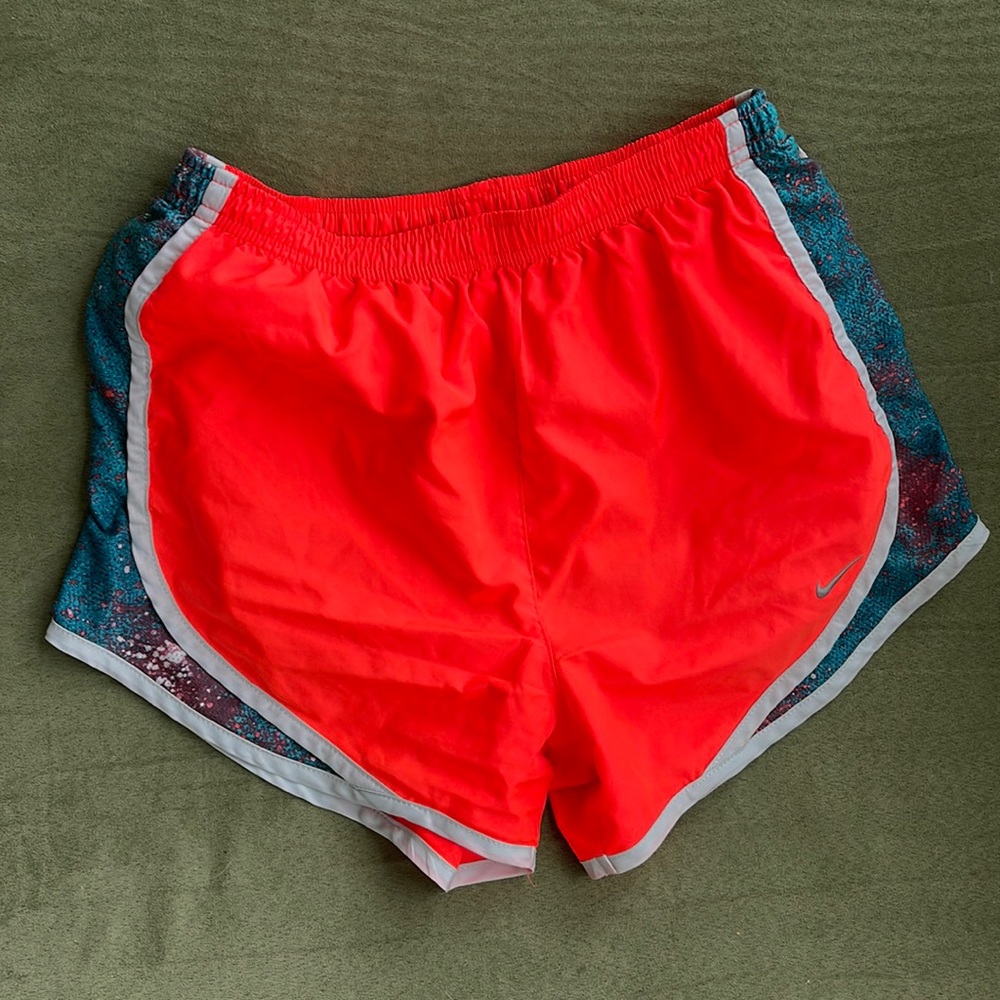 Orange Nike running shorts, XS
